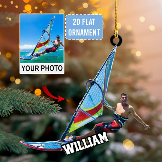 Windsurfing Gifts and Gear Personalized Windsurfing Ornament, Acrylic 2D Flat Ornament, Gift For Windsurfing Lover, Christmas Ornament Gift, Xmas Windsurfing Ornament