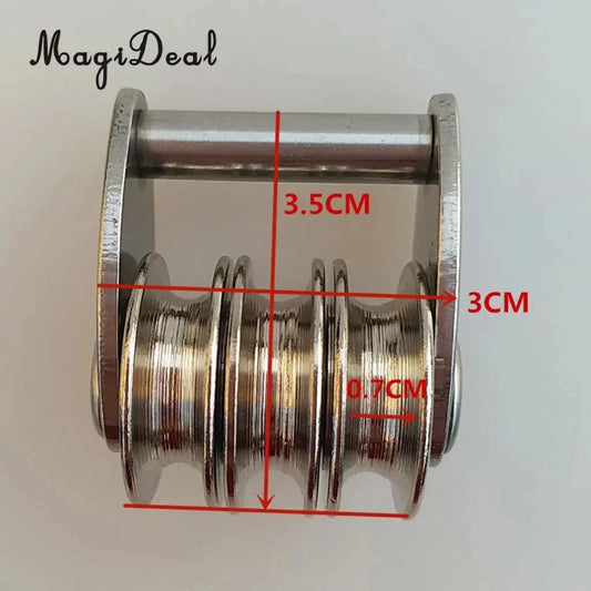 Windsurfing Gifts and Gear Pulley 200007763:201336100 Universal Windsurfing Sail Tack Triple Pulley Wheel - Marine Grade 316 Stainless Steel - Strong & Durable