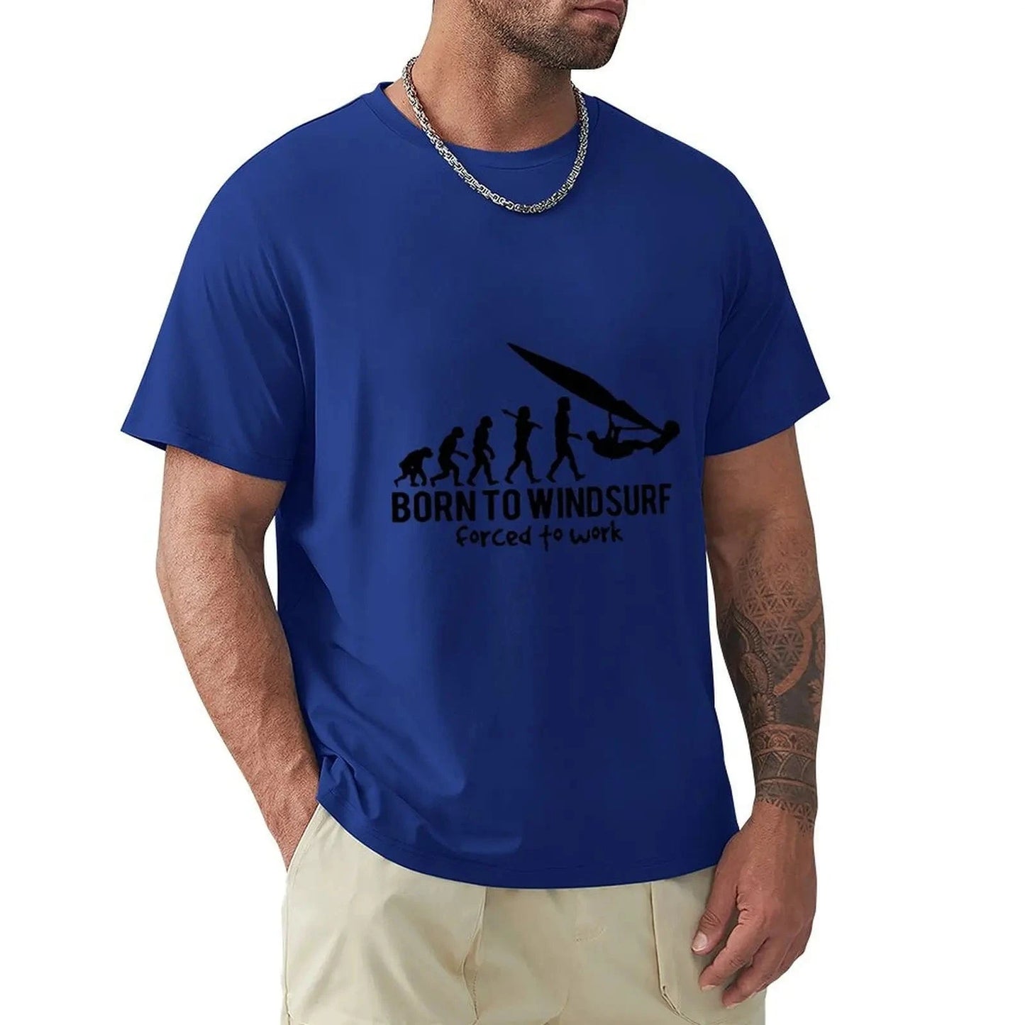 Windsurfing Gifts and Gear T-Shirt Blue / L Born to Windsurf Gift Premium T-Shirt