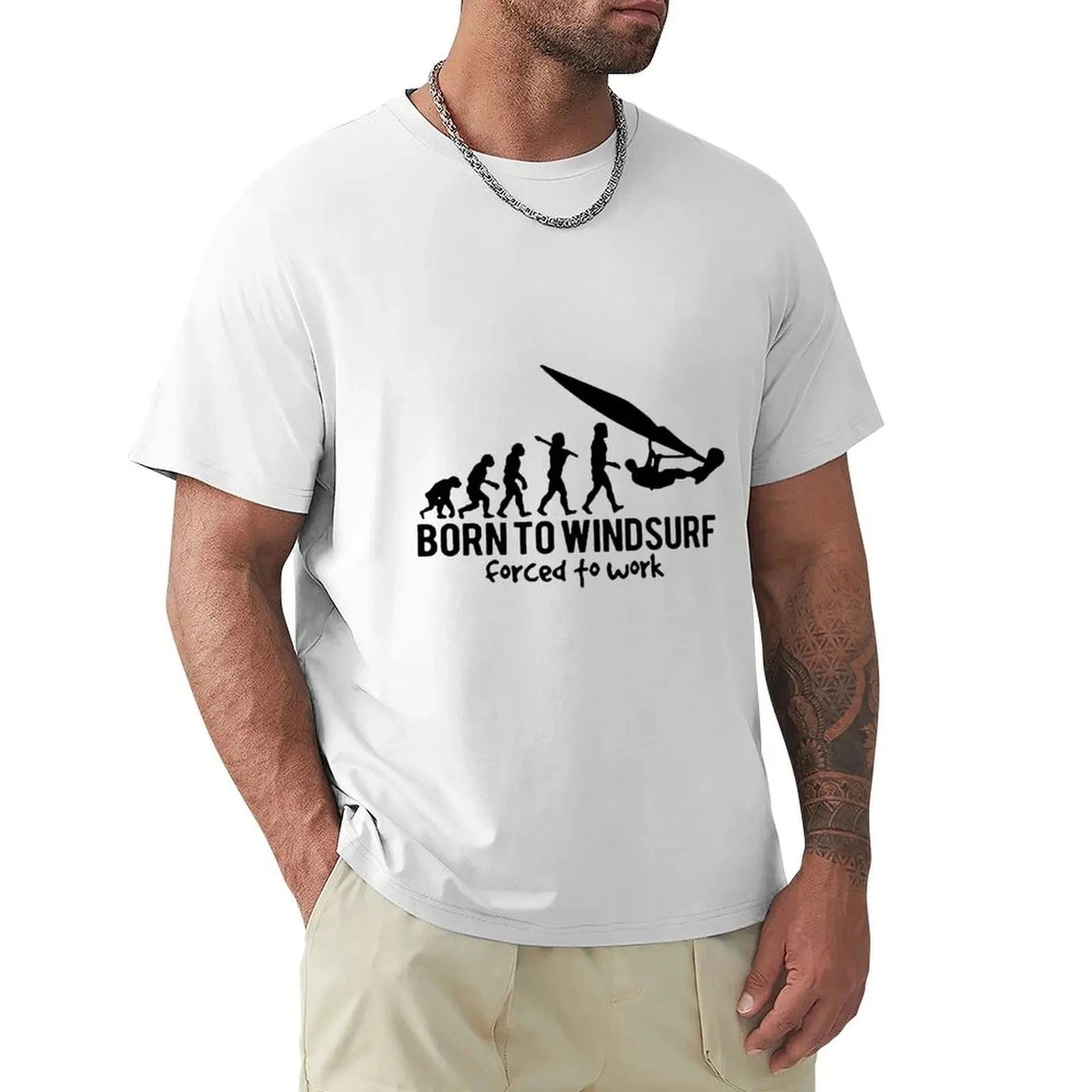 Windsurfing Gifts and Gear T-Shirt White / L Born to Windsurf Gift Premium T-Shirt